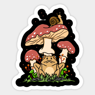 Mushroom Frog Snail Sticker